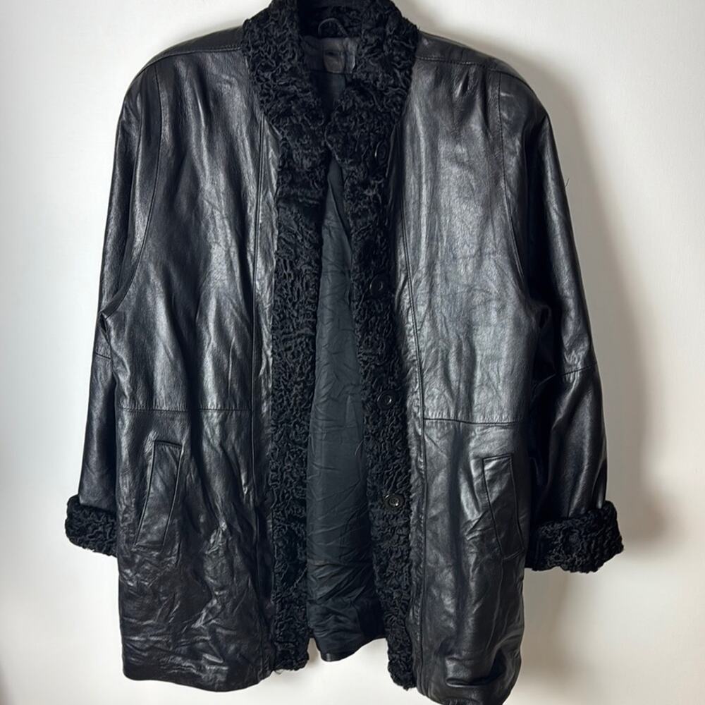 Faux Leather Coat - Women's Medium